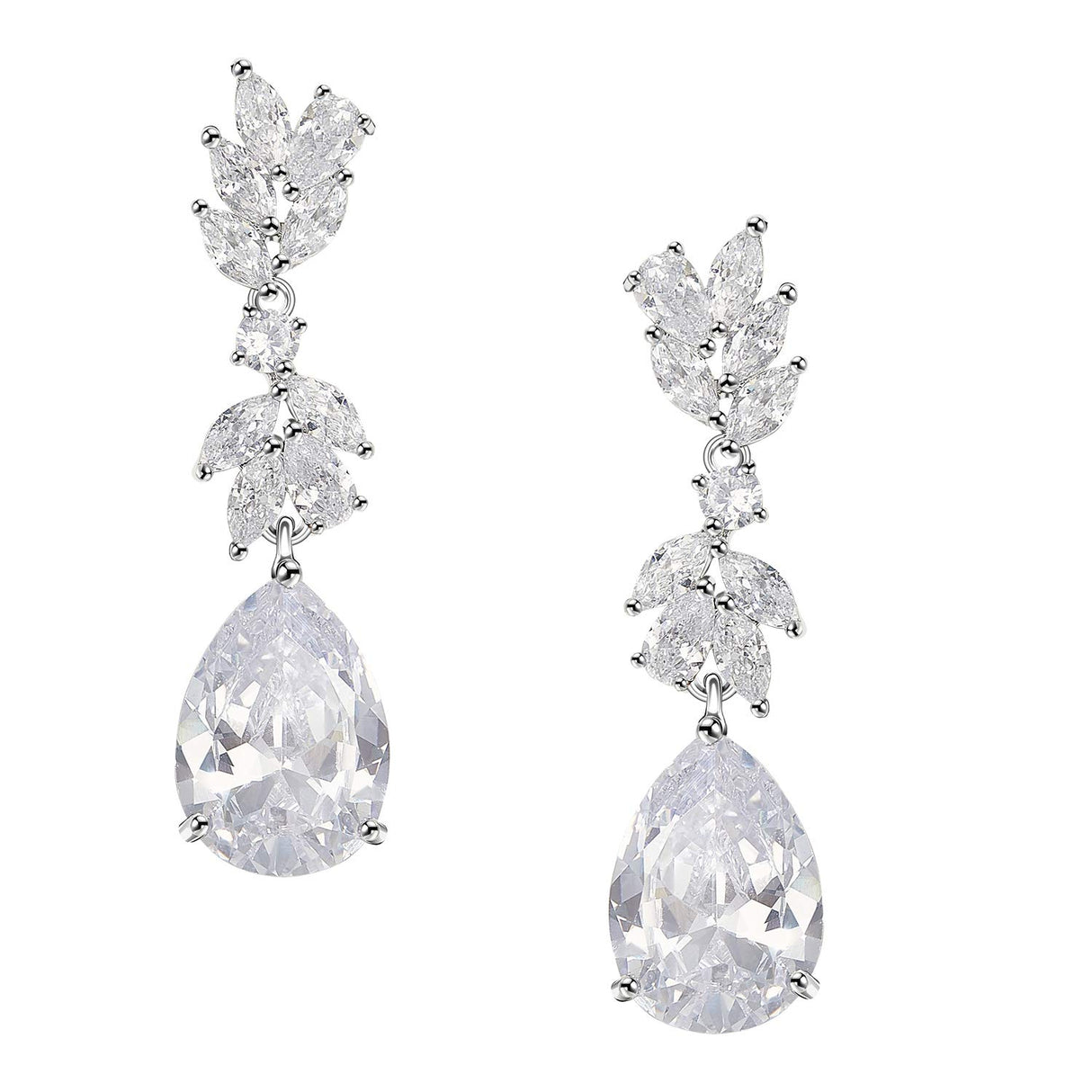 SWEETV Marquise Wedding Earrings for Brides, Bridesmaids