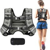 BAGAIL Weighted Vest, 5lbs/10lbs/12lbs/15lbs/20lbs/25lbs/30lbs Weight Vest with Detachable Phone Pouch, Rucking Vest for Women, Men, Walking, Weight Loss, Training, Running