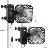 DAOTAILI 2-Pack 4” Grow Tent Fan With Temperature And Humidity Meter,Automatic Humidity Control,Oscillating Fan For Hydroponic Ventilation Circulation With Clips,Adjustable Speed Quiet Greenhouse