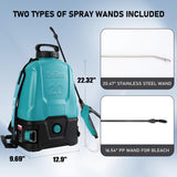 Evika 5.28 Gallon Battery Powered Backpack Sprayer, Electric Weed with 2 Wands, Automatic Rechargeable Sprayer with 5 Nozzles, Great for Garden and Lawn Weed Mist, Watering Plants, Cleaning