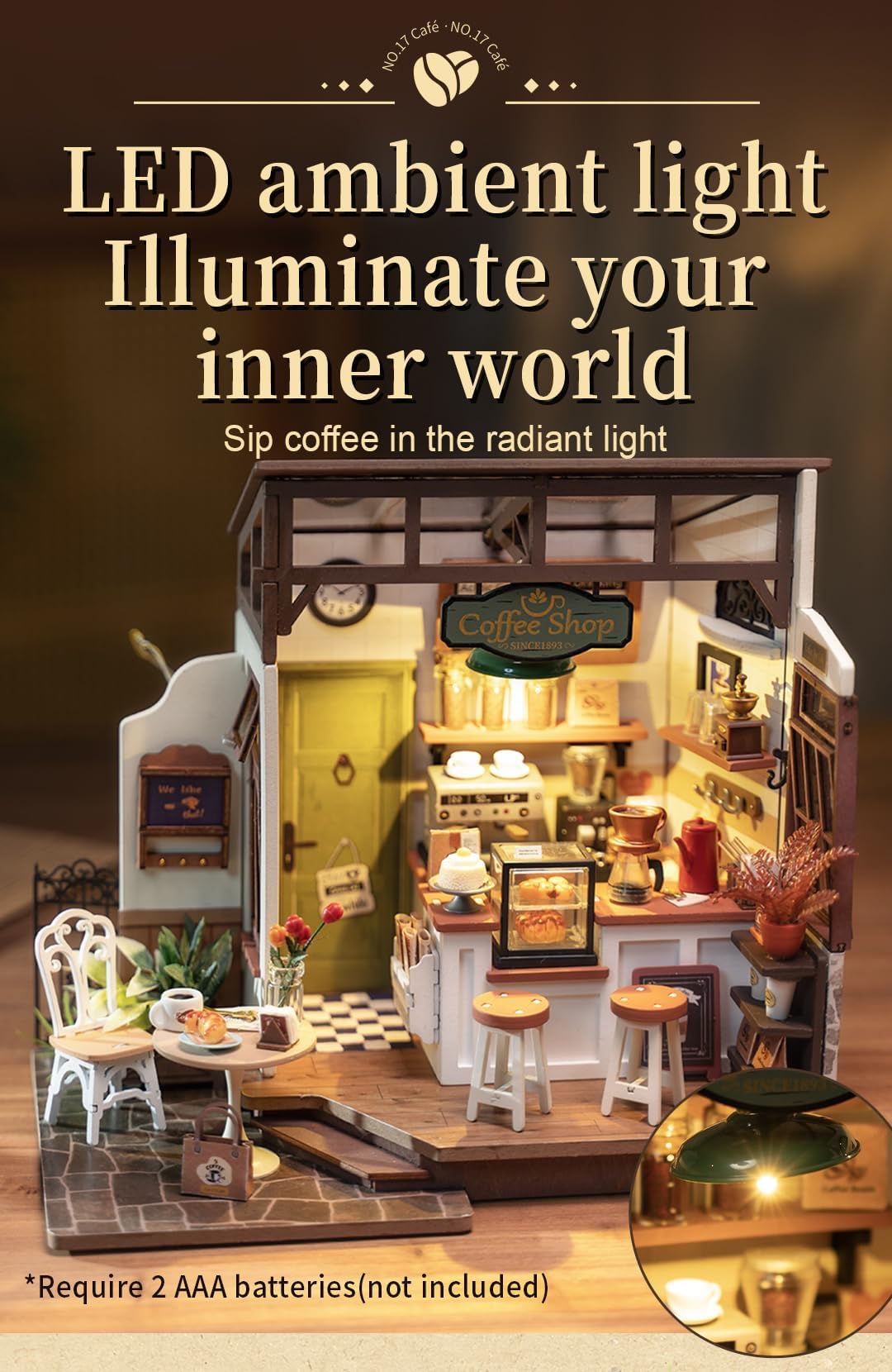 Rowood DIY Miniature House Kits for Adults-NO.17 Cafe
