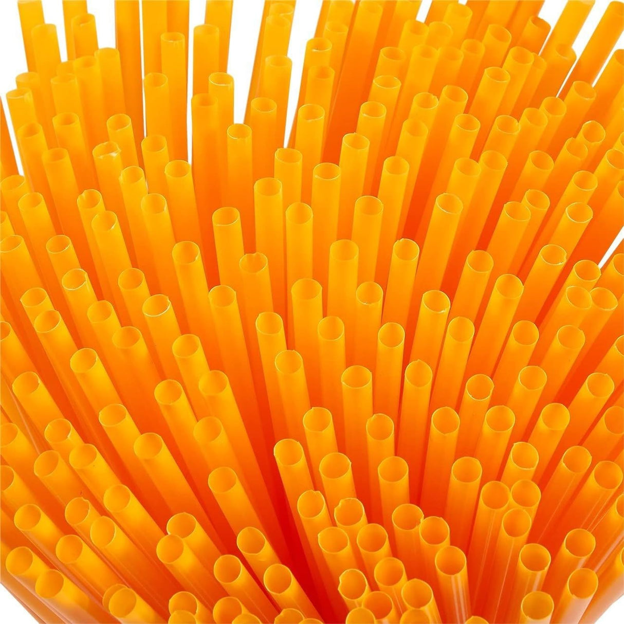 Juvale 300 Pack Bulk Disposable Plastic Orange Straws for Drinking, 10 Inches Extra Long, Ideal for Birthdays, Halloween Parties & Holiday Celebrations
