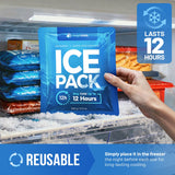 RIDGECOOL 4 Pack Large Reusable Ice Packs for Coolers, BPA-Free Freezer Packs for Cooler, Leakproof, Food Safe, Long Lasting, 9.8 x 8.6 in