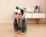 CuteOn Toddler Halloween Costume Onesie Cosplay Romper Christmas Infants Baby Costume Grey raccoon 12-18 Months