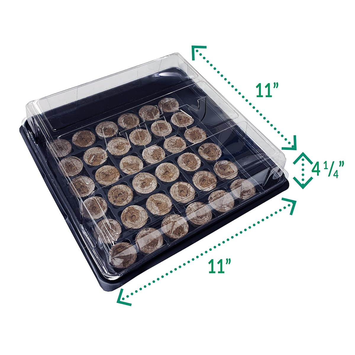 Jiffy Seed Starting Tray Kit - 36 Cell Germination Tray, Portable - 2 Pack, 72 Pellets - Plastic
