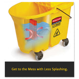 Rubbermaid Commercial Products WaveBrake 35 QT Down-Press Mop Bucket and Wringer Combo on Wheels, Yellow, for Professional/Industrial Heavy-Duty Floor Cleaning