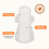 The Honey Pot Company - 64ct - Sanitary Pads for Women - Non-Herbal Heavy Flow Daytime w/Wings - Organic Cotton Cover & Ultra-Absorbent Core - Feminine Care - FSA & HSA Eligible