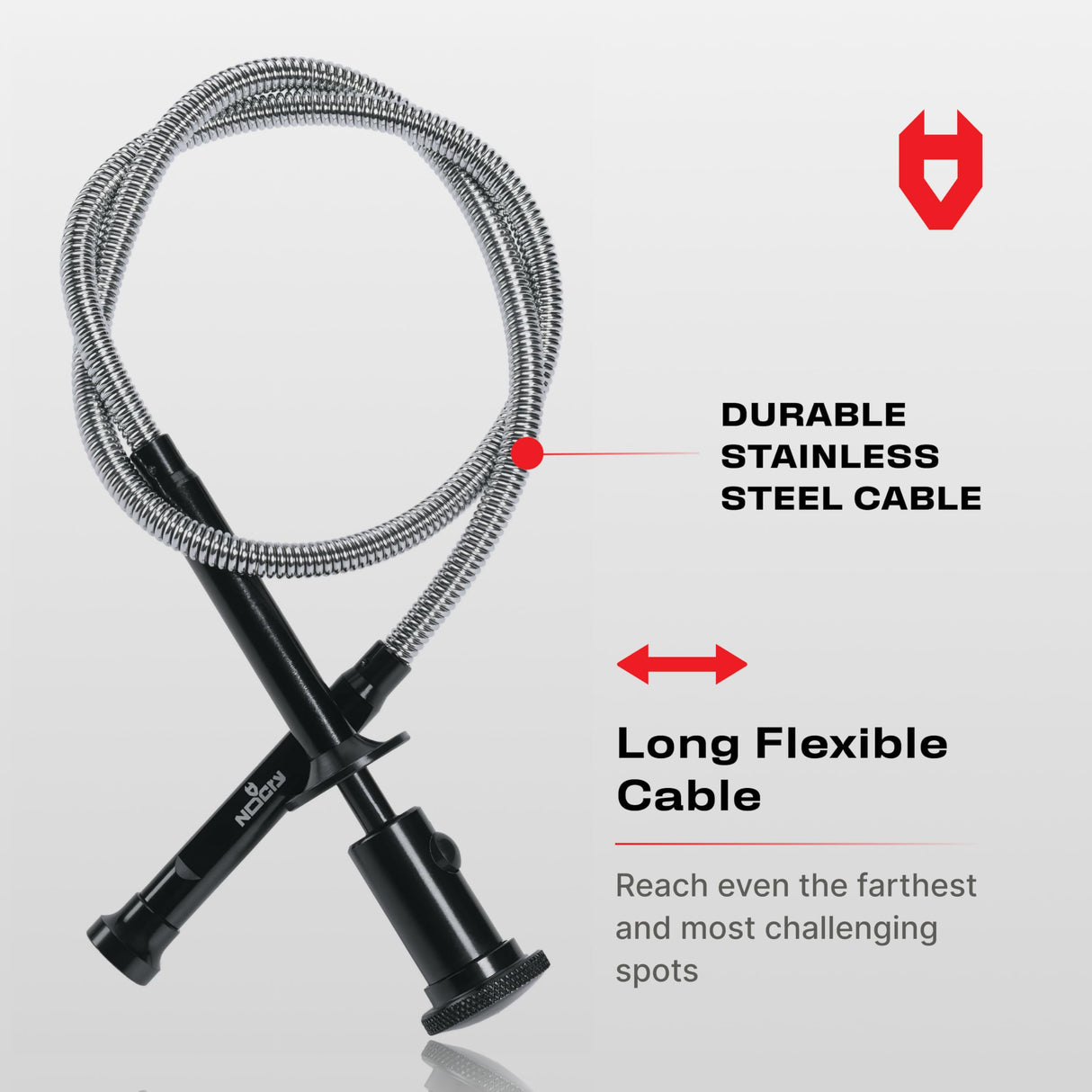 NoCry Magnetic Flexible Claw Grabber Pickup Tool with Bright LED Light - 27.7in Long Magnetic Pickup Tool, Retractable Claw Grabbing Tool, Magnetic Grabber Tool with 5lb Pull Strength Pick Up Tool