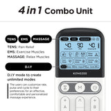 4 in 1 - D.I.Y & Tens Unit & EMS & Massage Muscle Stimulator, Dual Channel TENS Units Therapy Machine for Pain Relief, FDA Cleared Rechargeable Electronic Pulse Massager,with 12pcs Electrode Pads