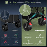 HIKEMOON Double Decker Collapsible Wagon with Extended Tailgate, Black