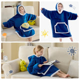 IFNOW Wearable Blanket Hoodie For Kids, Blanket Hoodie For Kids With Hood And Pockets, Girls Oversized Hoodie Blankets As Gift For Teens Girls Boys Birthday Christmas (Navyblue)