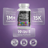 Clean Nutraceuticals Melatonin 10mg Valerian Root L Theanine 200mg Ashwagandha - Sleep Support for Women & Men with Magnesium Complex, Lemon Balm, Chamomile, & Passion Flower - 60 Caps