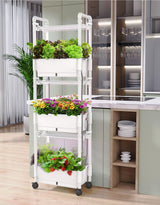 Hydroponics Growing System,AOONEG 42Pods Indoor Herb Garden with LED Grow Light,Hydroponics Growing System Kit with Automatic Timer,Pump System,Adjustable Height (No Seed,Glossy White, 3Layer-42Pods)