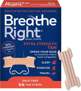 Breathe Right Nasal Strips, Extra Strength, Nasal Congestion, Tan, 44ct