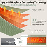 Warming Mat for Food, 24"x15" Food Warming Mat 6 Temperature & Timer Settings Upgrade Graphene Fast Full Surface Heating-Versatile Food Warmer for Gatherings, Parties, Everyday Use-Slate Gray Green