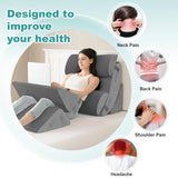 Hansleep 6PCS Orthopedic Bed Wedge Pillow for Sleeping, Adjustable Post Surgery Pillow Set for Body, Back and Leg Pain Relief, Memory Foam Support Pillows for After Surgery, Grey