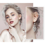 Bohemian Long Drop Dangle Earrings for Women, Chic Boho CZ Wedding Jewelry