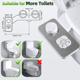 SAMODRA Bidet Attachment, Non-Electric Cold Water Bidet Toilet Seat Attachment with Pressure Controls, Retractable Self-Cleaning Dual Nozzles for Frontal & Rear Wash - Brushed Nickel
