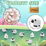 Bbiamsleep 105 Pcs Mini Sheep Figurines Miniature Plastic Sheep Figurines