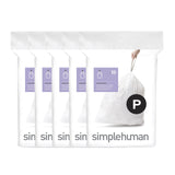 simplehuman Code P 100 Count, Dispenser Pack Custom Fit Liners, Drawstring Trash Bags, 50-60 Liter / 13-16 Gallon, White