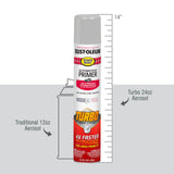 Rust-Oleum 393379-6PK Stops Rust Turbo Automotive Primer Spray, 24 oz, Flat Light Gray, 6 Pack