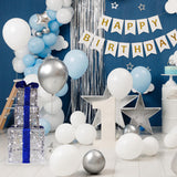 Lighted Gift Boxes Set of 3, Silver Boxes with Bow, Prelit 60 White Lights Present Box Lighted Display with Plug for Home Porch Outdoor Yard Christmas Decorations-Blue