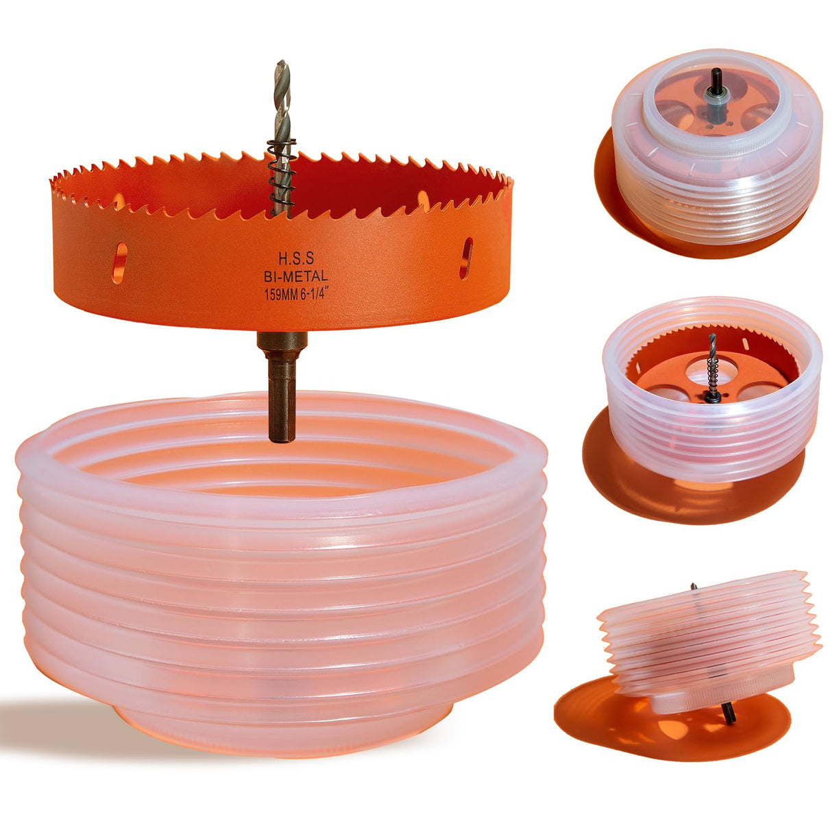 VIKITON 6.25 Hole Saw for Recessed Lights Can Lights, 6-1/4 Inch Hole Cutter with Dust Bowl Catcher for Led Recessed Lighting 6 Inch and Wood Metal Drywall, Bi-Metal Construction