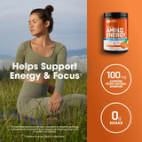 Optimum Nutrition Amino Energy Powder Plus Hydration, with BCAA, Electrolytes, and Caffeine, Tangerine Wave, 30 Servings (Packaging May Vary)