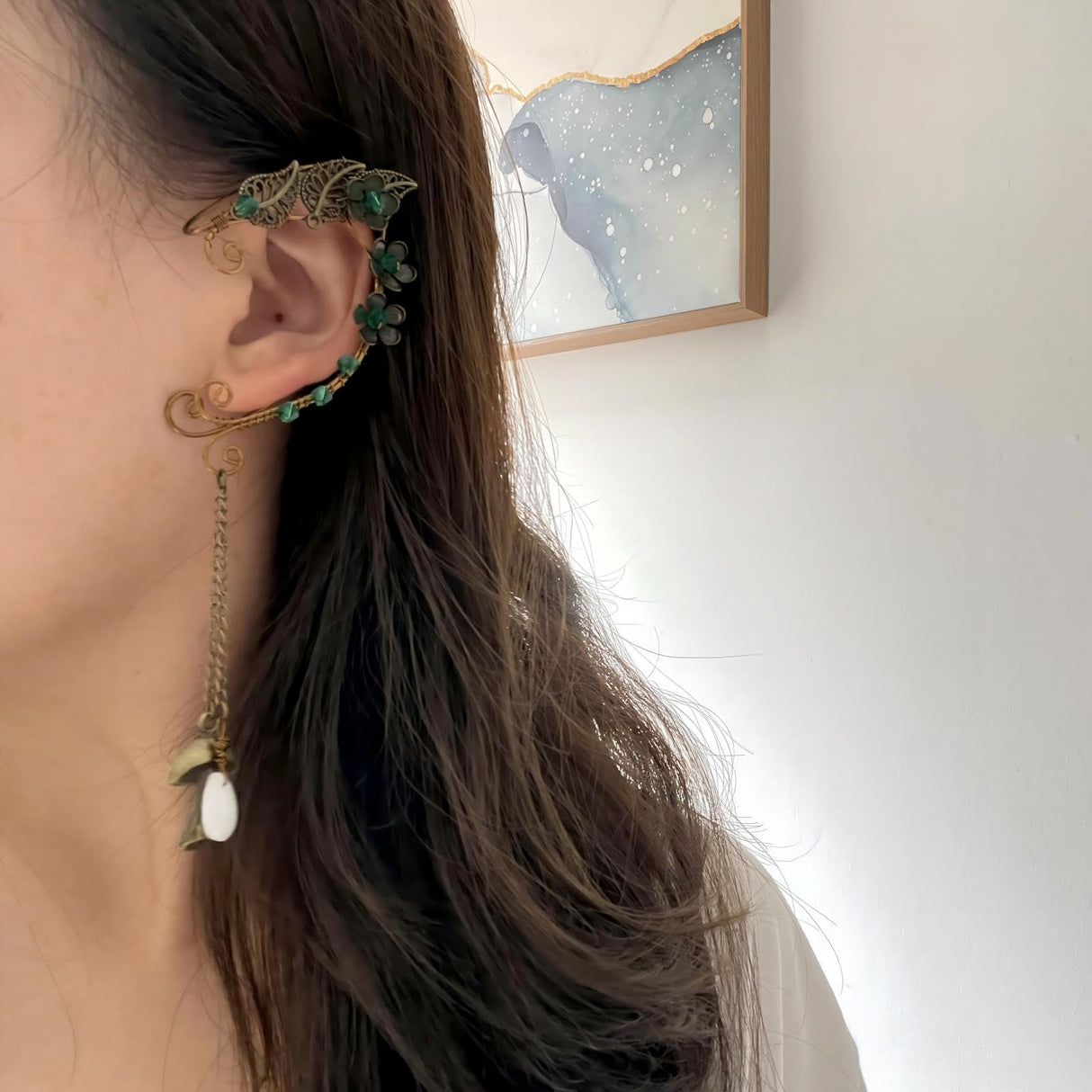 OwMell Fairy Elf Ear Cuffs, Handcraft Ear Clips Wrap Earrings, Non-Pierced