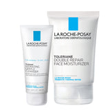 La Roche Posay Toleraine Skin Care Set, Double Repair Face Moisturizer 100ml & Hydrating Gentle Cleanser 50ml, Oil Free Moisturizer & Face Wash