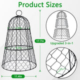 XMxoTxo 6 Packs 11.4" D x 17.7" H Garden Cloches for Plants,Upgraded Triple Combination,Rustproof Chicken Wire Cloches Flip-Top Design,Plant Protectors from Animals,Ideal for Outdoor Plant Protection