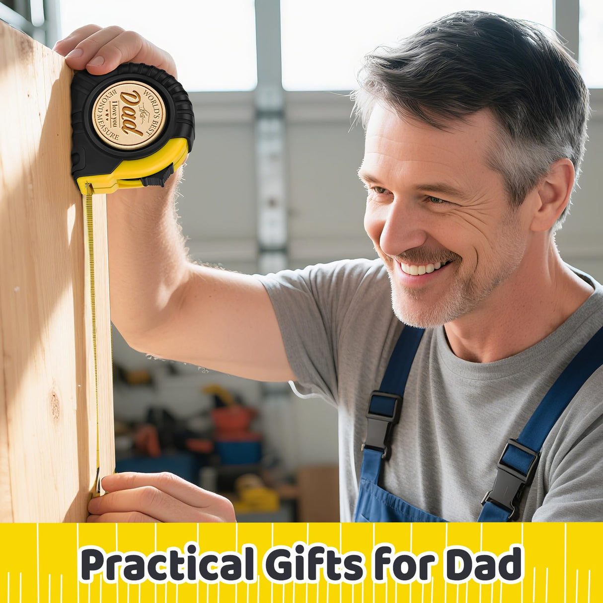 Fathers Day Birthday Gift for Dad from Daughter Son, Gift for dad, Dad Birthday Gift, Birthday Christmas Tools Gift for Dad, Practical Gifts for Father, Best Dad Ever Engraved 10 FT Tape Measure