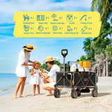 Litheli Electric Wagon Cart with 2 Battery, All-Terrain Wheels & Variable Speed | 200L Capacity, 300 lbs Heavy-Duty Utility Wagon for Camping Beach Garden Shopping