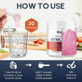 Nitric Oxide Supplement for Men - Extra Strength Nitric Oxide Booster Powder for Heart, Circulation, Blood Flow, Energy, Endurance - 10g Per Serving, 30 Servings