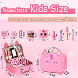Heaning Kids Washable Makeup Girl Toys - Real Makeup Kit Kid Make up Set for Toddlers Children Princess Dress Up Christmas Birthday Gifts Toys for 3 4 5 6 7 8 9 10 11 12 Year Old Girls