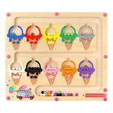 wakeInsa Magnetic Color and Number Maze,Montessori Toy for 2-5 Years Old Girls,Wooden Magnet Balls Puzzles,Toddler Busy Board Game,Preschool Learning Activities,Christmas & Birthday Gift for Kids