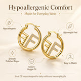 OANM studio 18K Gold Plated Hypoallergenic CZ Small Huggie Earrings for Her