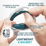 Freedom Clamp by Lunderg - with Innovative Pro-Hinge for Top-Down Pressure & 5 Different Fittings - Totally Customizable Penile Clamp for Incontinence - Mens Incontinence Products