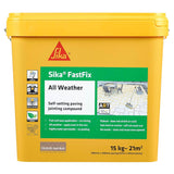Sika – FastFix All Weather Self-Setting Paving Jointing Compound – Ready to Use – No Mixing Required – Dark Buff – 15kg – 21 sq. m