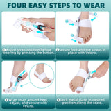 Kutain Upgraded Bunion Corrector for Women & Men, Orthopedic Bunions Correction with Non Slip Big Toe Straighteners, Adjustable Bunion Splint Suitable for Day/Night Feet Bunion Relief (2PCS)
