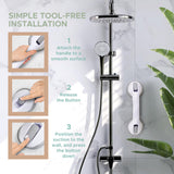 Grab Bars for Bathtubs and Showers, Heavy Duty Shower Handle 2 Pack 12 Inch for Elderly Assistance Products Seniors Suction Cup Removable Handrails Handicap Bath Grip Bathroom Safety Grips No Drilling