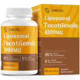 Liposomal Vitamin E Tocotrienols 1000mg - High Potency Tocotrienol Supplements,95% Delta & 5% Gamma Tocotrienols Capsules