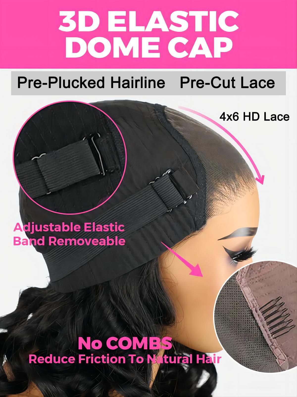 ISEE Wear and Go Glueless Wigs Human Hair Pre Plucked Pre Cut Short Bob Body Wave Lace Front Wigs Human Hair for Women Upgraded Glueless Bob Wig No Glue 6x4 HD Lace Closure Wigs (12 Inch)