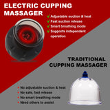 DeeWaves Smart Cupping Massage Therapy Set 2 Pcs, Electric Therapy Massager Kit, Therapy Device, Gua Sha Massage Tool for Pain Relief, Neck Shoulder Back Muscle Soreness (Black)