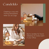 Candeldo Candle Warmer Lamp with Timer: Flower Gold Candle Lamps Height Adjustable Wax Melt Home Decor House Warming Christmas Gift Mom Gift for Women