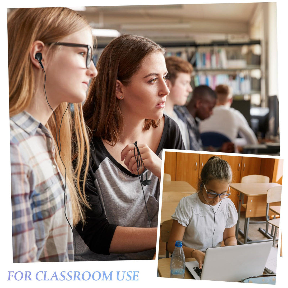 Kanayu 100 Pack Bulk Earbuds for Kids Students Classroom Ear Buds Class Set Headphones Multipack School Earphones Individually Bagged, Operation Christmas Bulk Items(Black,Style 1)