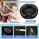 LOKFEHRE Large Portable Inflatable Hair Washing Basin for Bedridden - Wash Hair in Bed with Inflatable Shampoo Bowl.For Elderly,Disabled,Injured,Ideal Inflatable Sink for Locs Detox (Black)