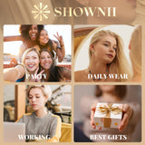 SHOWNII Chunky Gold Hoop Earrings - 14K Gold Plated Earrings for Women Hollow Tube Lightweight Thick Hoops Valentines Mother's Day Birthday Gifts