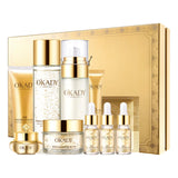 OKADY skincare set Anti Aging Skin 10-piece Daily Care Routine Kit With Vitamin C and Peptides Eye Mask Toner Serum Eye Cream Lotion Lady Cream Gifts sets for Valentine's Day