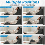 Axelrod Orthopedic Bed Wedge Pillow Set, Post Surgery Foam for Back, Neck and Leg Pain Relief Comfortable & Adjustable Ortho Pillows- Anti Snoring, Heartburn, Acid Reflux & GERD Sleeping Dark Grey